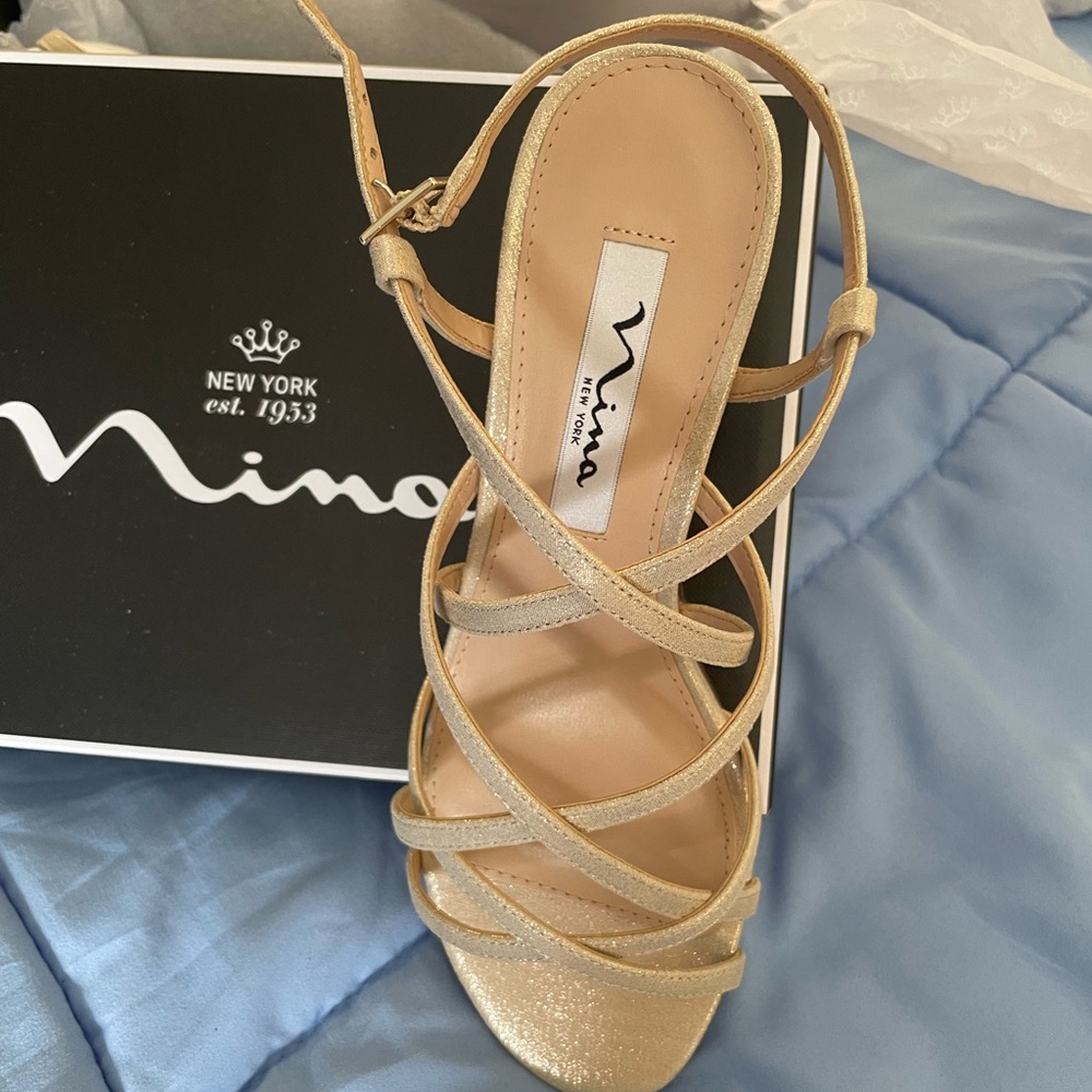 Nina Women's Elegant Gold Heels